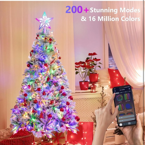 NWT Brizled Smart Christmas Star Tree Topper, 9" 11 LED 200+ Dynamic Modes RGB - Picture 5 of 9
